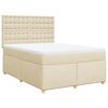 vidaXL Cama box spring con colchón tela color crema 160x200 cm