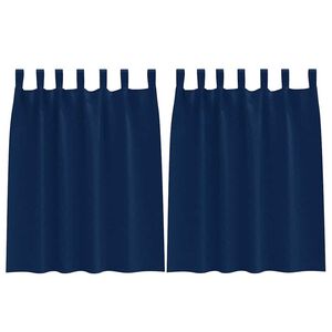 vidaXL Cortinas Opacas con Anillas 2 pcs Azul Oscuro 140 x 140 cm