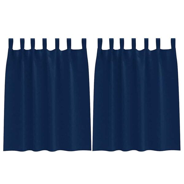 vidaXL Cortinas Opacas con Anillas 2 pcs Azul Oscuro 140 x 140 cm