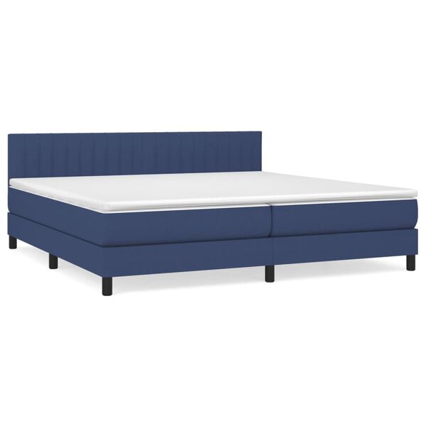 vidaXL Cama box spring con colch&oacute;n tela azul 200x200 cm