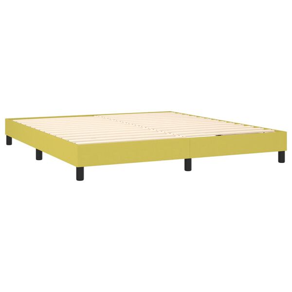 vidaXL Cama box spring con colch&oacute;n tela verde 160x200 cm