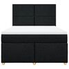 vidaXL Cama box spring con colch&oacute;n tela negro 160x200 cm