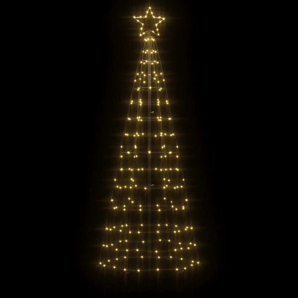 vidaXL &Aacute;rbol de Navidad LED con estacas 220 LEDs blanco c&aacute;lido 180 cm
