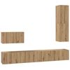 vidaXL Mueble de TV de Pared Montaje en la pared 4 pcs Roble artesanal