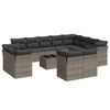 vidaXL Set sof&aacute;s de jard&iacute;n con cojines 13 piezas rat&aacute;n sint&eacute;tico gris