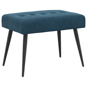 vidaXL Banco con tapicer&iacute;a con botones Azul 60 x 40 x 45 cm Terciopelo