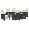 vidaXL Conjunto de Comedor de Jard&iacute;n 7 pcs Negro rat&aacute;n sint&eacute;tico