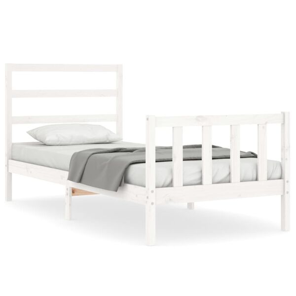 vidaXL Estructura de cama sin colch&oacute;n madera de pino blanca 90x200 cm