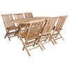vidaXL Conjunto de Muebles de Jard&iacute;n 7 uds. Natural