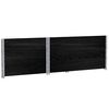 vidaXL Collares de palets 3 uds madera maciza de pino negro 120x80 cm