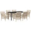 vidaXL Conjunto de Comedor de Jard&iacute;n 7 uds. Beige rat&aacute;n sint&eacute;tico