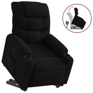vidaXL Sill&oacute;n reclinable elevable tela negro