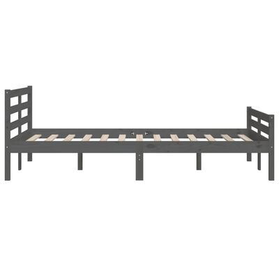 vidaXL Estructura de cama de madera maciza gris 160x200 cm