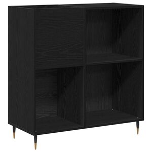 vidaXL Mueble para discos de vinilo Roble Negro 85 x 38 x 89 cm