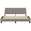 vidaXL Estructura de cama sin colch&oacute;n Hanko tela gris taupe 160x200 cm