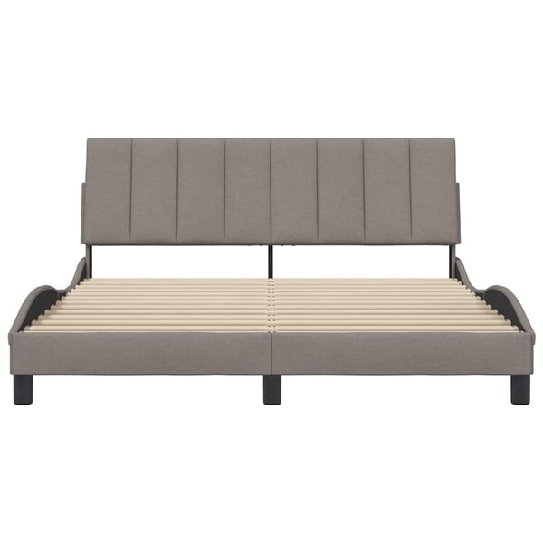 vidaXL Estructura de cama sin colch&oacute;n Hanko tela gris taupe 160x200 cm