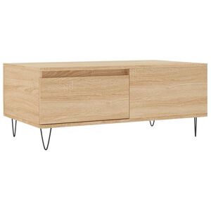vidaXL Mesa de centro madera contrachapada roble Sonoma 90x50x36,5 cm