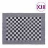 vidaXL Pa&ntilde;os de cocina 10 uds algod&oacute;n azul y blanco 50x70 cm