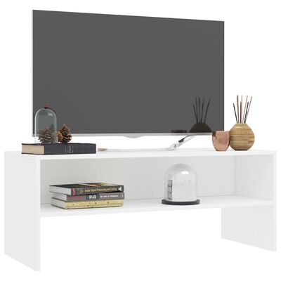 vidaXL Mueble para TV madera contrachapada blanco 100x40x40 cm