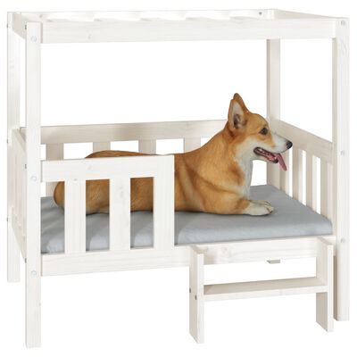 vidaXL Cama para perros madera maciza de pino blanco 95,5x73,5x900 cm
