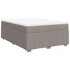 vidaXL Cama box spring con colch&oacute;n tela gris taupe 140x190 cm
