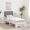 vidaXL Estructura de Cama con Cabecera Tapizada Gris Claro 75 x 190 cm