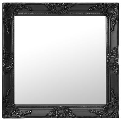 vidaXL Espejo de pared estilo barroco negro 60x60 cm