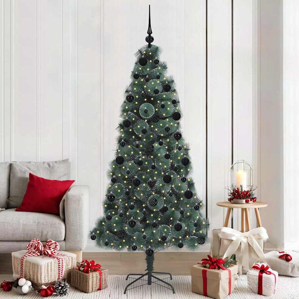 vidaXL &Aacute;rbol de Navidad artificial preiluminado con set de bolas Verde