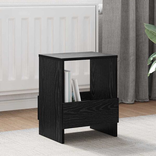 vidaXL Estante de revistas 2 pcs Roble Negro 35 x 30 x 45 cm