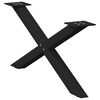 vidaXL Patas para mesa de centro en forma de X (2 unidades), color negro, 70 x (30-31) cm, acero