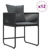 vidaXL Conjunto de Comedor de Jard&iacute;n 13 pcs Negro Acero