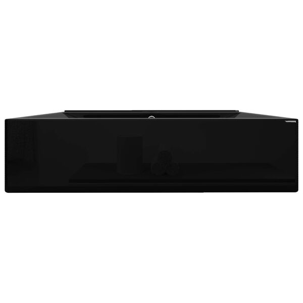 vidaXL Lavabo rectangular cer&aacute;mica orificio de grifo negro 60x46 cm