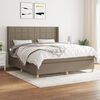 vidaXL Cama box spring con colch&oacute;n tela gris taupe 180x200 cm