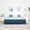 vidaXL Cama tipo Box Spring con colch&oacute;n Azul 180 x 200 cm tela