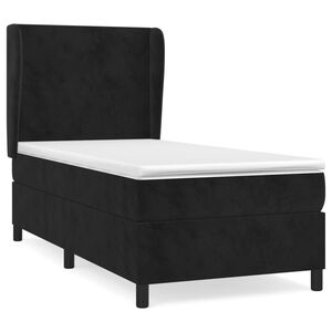 vidaXL Cama box spring con colch&oacute;n terciopelo negro 90x200 cm