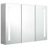 vidaXL Armario de ba&ntilde;o con espejo LED gris hormig&oacute;n 89x14x62 cm