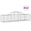 vidaXL Cestas de gaviones 12 uds forma de arco hierro 200x50x40/60 cm