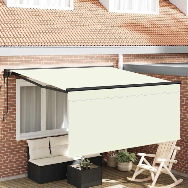 vidaXL Toldo Retr&aacute;ctil Crema 350 x 250 cm Poli&eacute;ster y Aluminio