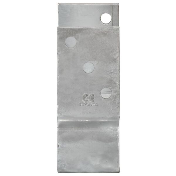 vidaXL Anclajes de valla 12 uds acero galvanizado plateado9x6x15 cm