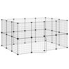 vidaXL Jaula para mascotas de 28 paneles puerta acero negro 35x35 cm