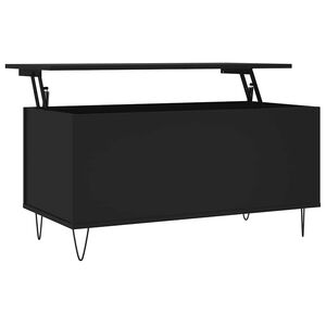vidaXL Mesa de centro madera contrachapada negro 90x44,5x45 cm