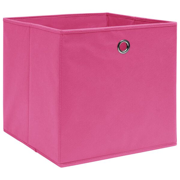 vidaXL Cajas de almacenaje 10 uds tela rosa 32x32x32 cm