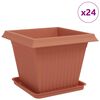 vidaXL Macetas 24 uds. Rojo Ladrillo Pl&aacute;stico