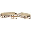 vidaXL Conjunto de sof&aacute;s de exterior con coj&iacute;n 9 pcs Natural y Beige