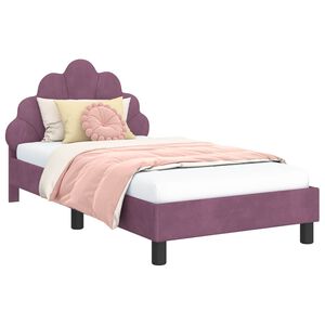 vidaXL Cama para niños con cabecero Morado 80 x 160 cm Terciopelo