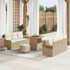 vidaXL Conjunto de sof&aacute; de jard&iacute;n con coj&iacute;n 9 pcs Beige y Crema