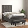 vidaXL Cama box spring con colch&oacute;n terciopelo gris oscuro 100x200 cm