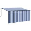 vidaXL Toldo Retr&aacute;ctil Azul y 300 x 200 cm Poli&eacute;ster y Aluminio