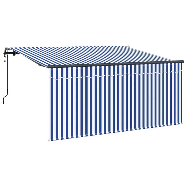 vidaXL Toldo Retr&aacute;ctil Azul y 300 x 200 cm Poli&eacute;ster y Aluminio