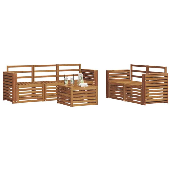 vidaXL Juegos de sof&aacute;s 6 pcs Natural Madera de Acacia S&oacute;lida
